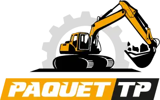 logo de Paquet TP, travaux publics, Le Landreau